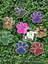 Load image into Gallery viewer, Sequin Paw Print Cap Patches: Purple Paw Print