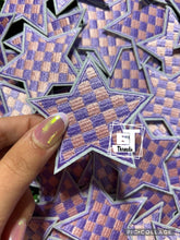Load image into Gallery viewer, Pink and Purple Checkered Star....Cap Patches Only: Pink and Purple Checkered Star