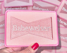 Load image into Gallery viewer, Pink Trendy Patch, Beer Patch, Trucker Hat Patch, Babeweiser Patch, Embroidered Small Patch, Preppy Pink Patch, DIY, Patch for Hat