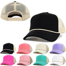 Load image into Gallery viewer, Foam Premium Rope Trucker Hat: BLK-STN
