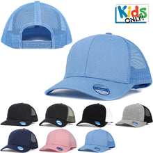 Load image into Gallery viewer, Kids Mesh Baseball Cap: BLK-BLK