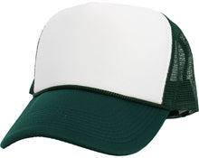 Load image into Gallery viewer, Classic Foam Front Trucker Hat: D.green-White
