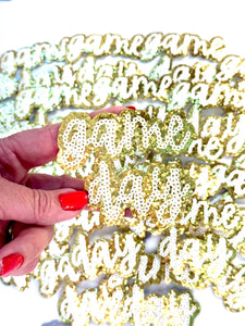 Sequin Game Day Patch. Trucker Hat Patch, Glitter Patch, Iron On Patch, Sports Patch, Game Day Patch, Patch for Hat, DIY