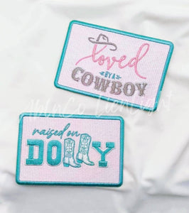 Raised on Dolly preppy embroidery trucker hat iron on patch