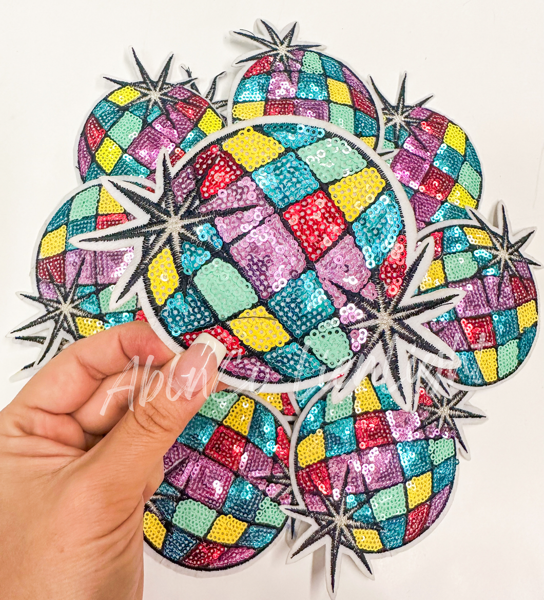 Trucker hat patches disco ball sequins patch iron on