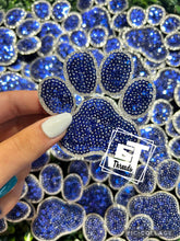 Load image into Gallery viewer, Sequin Paw Print Cap Patches: Purple Paw Print
