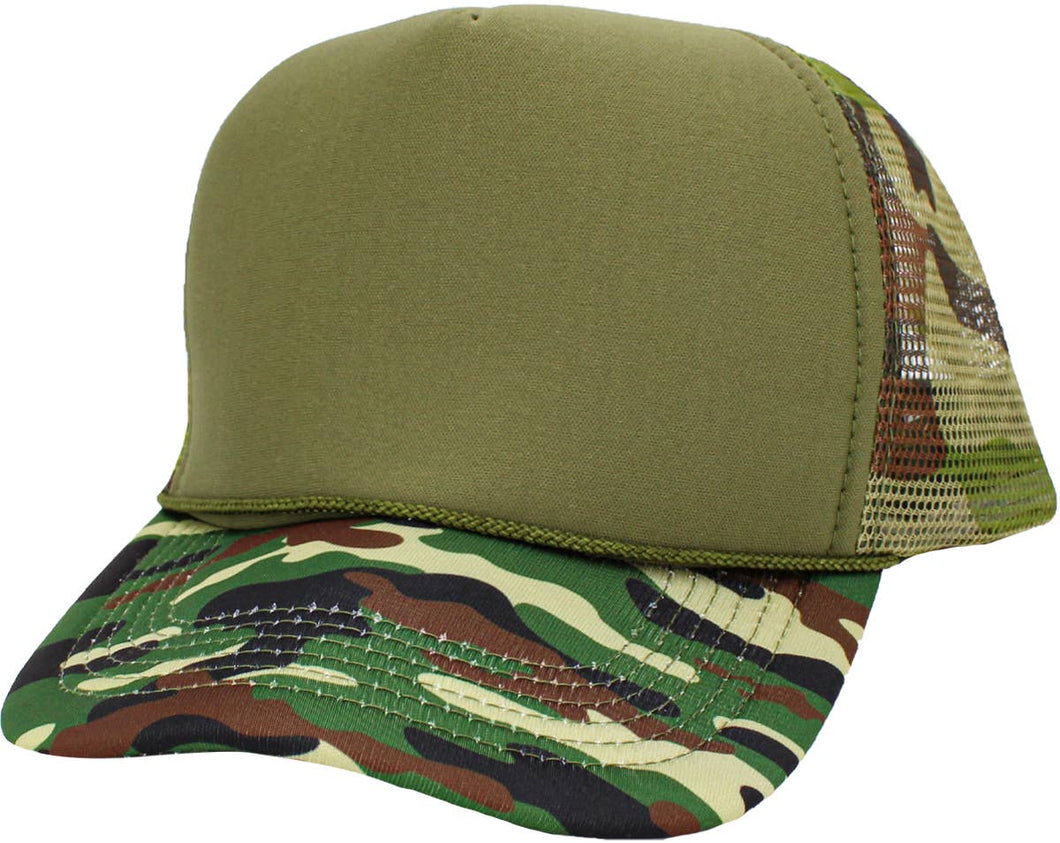 Classic Foam Front Trucker Hat: Camo-Olive