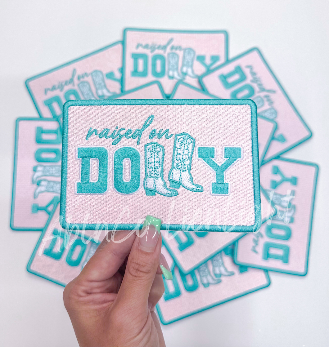 Raised on Dolly preppy embroidery trucker hat iron on patch