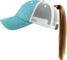 Load image into Gallery viewer, Glitter Meshback Baseball Cap: SIL
