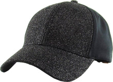 Load image into Gallery viewer, Glitter Ponytail Baseball Cap: BLK
