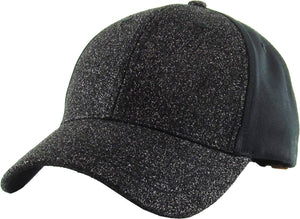 Glitter Ponytail Baseball Cap: BLK