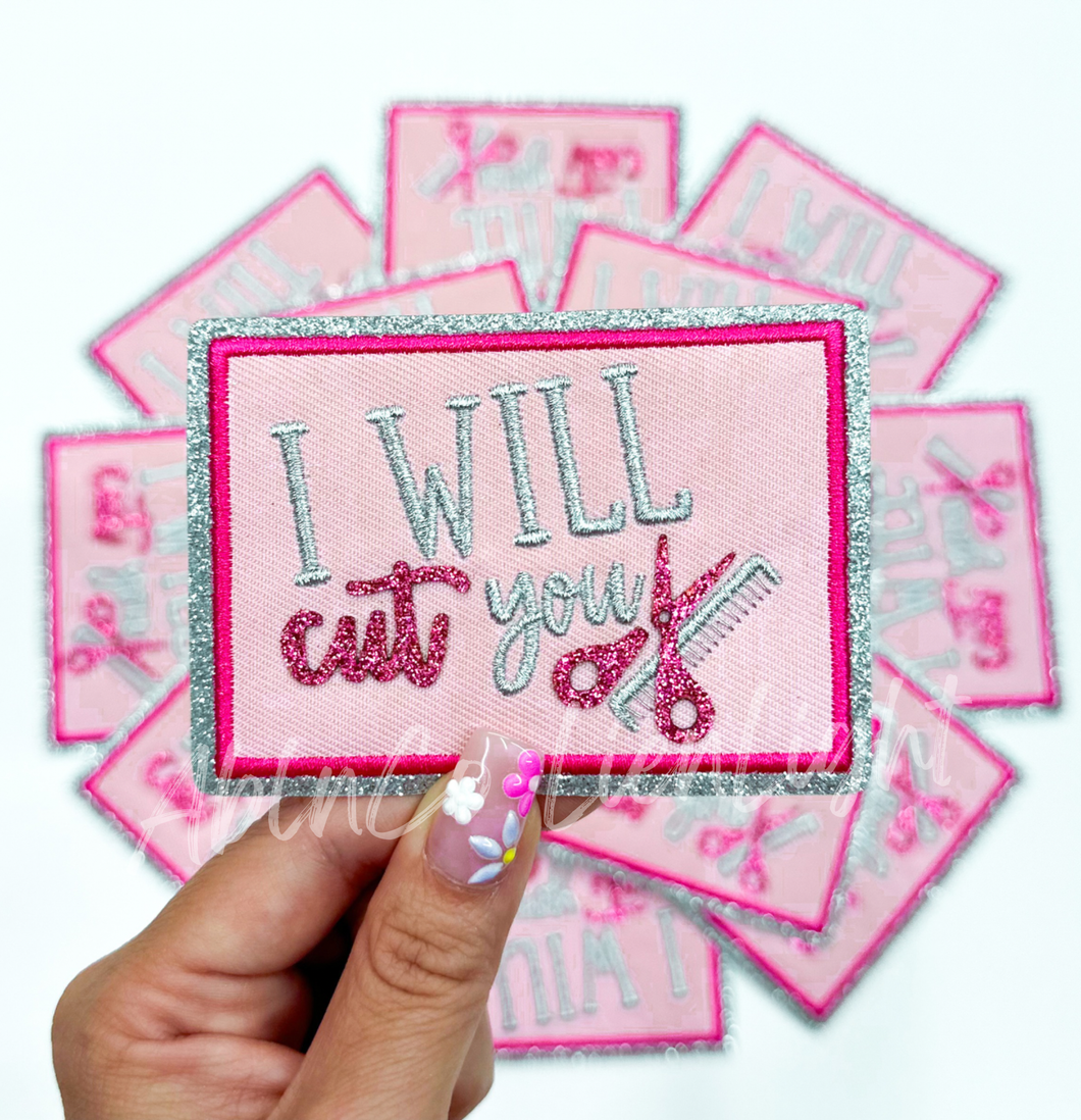 I will cut you hairstylist patch trucker hat patch iron on