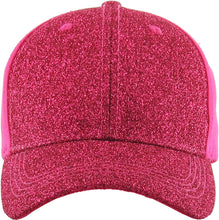 Load image into Gallery viewer, Glitter Ponytail Baseball Cap: BLK
