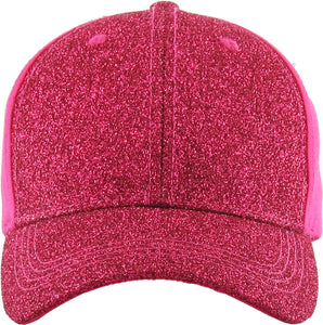 Glitter Ponytail Baseball Cap: BLK