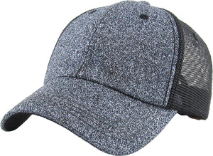 Glitter Meshback Baseball Cap: SIL