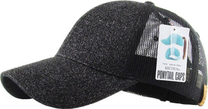 Glitter Meshback Baseball Cap: SIL