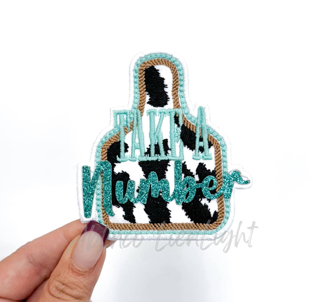 Take A Number Glitter Embroidery Patch  