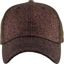 Load image into Gallery viewer, Glitter Ponytail Baseball Cap: BLK
