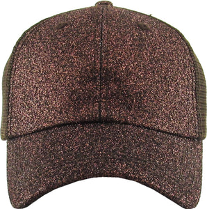 Glitter Meshback Baseball Cap: SIL