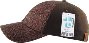 Glitter Ponytail Baseball Cap: BLK