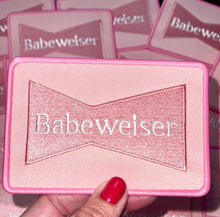 Load image into Gallery viewer, Pink Trendy Patch, Beer Patch, Trucker Hat Patch, Babeweiser Patch, Embroidered Small Patch, Preppy Pink Patch, DIY, Patch for Hat
