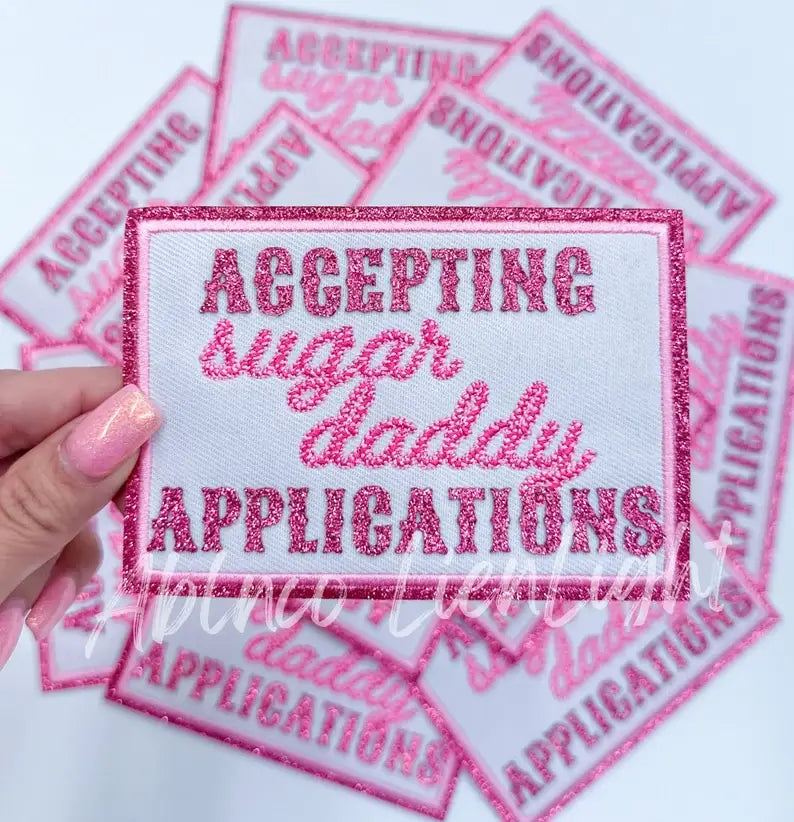 Sugar daddy applications glitter embroidery patch iron on