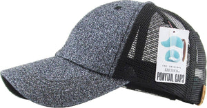 Glitter Meshback Baseball Cap: SIL