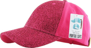 Glitter Ponytail Baseball Cap: BLK