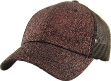Load image into Gallery viewer, Glitter Meshback Baseball Cap: SIL
