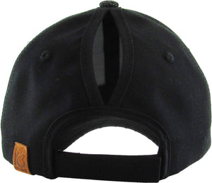 Glitter Ponytail Baseball Cap: BLK