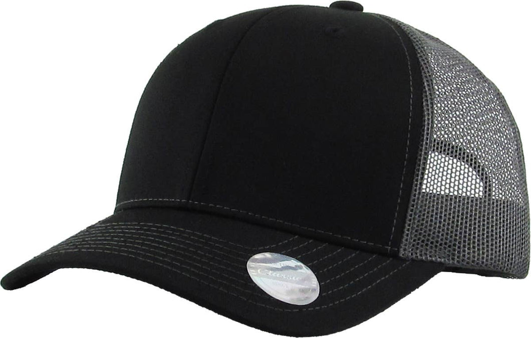 CLASSIC 6 PANEL MESH BACK: BLK-DGY