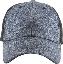 Load image into Gallery viewer, Glitter Meshback Baseball Cap: SIL
