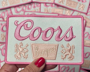 Coors Patch, Trucker Hat Patch, Pink Patch, Beer Patch, Patch for Hat, Embroidery Patch, Trendy Patch, Cowgirl Patch, DIY