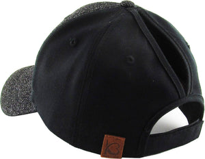 Glitter Ponytail Baseball Cap: BLK