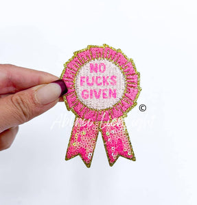 No f’s given ribbon trucker hat embroidery iron on patch