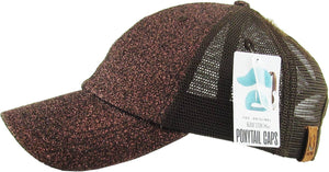 Glitter Meshback Baseball Cap: WHT