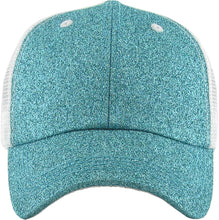 Load image into Gallery viewer, Glitter Meshback Baseball Cap: SIL
