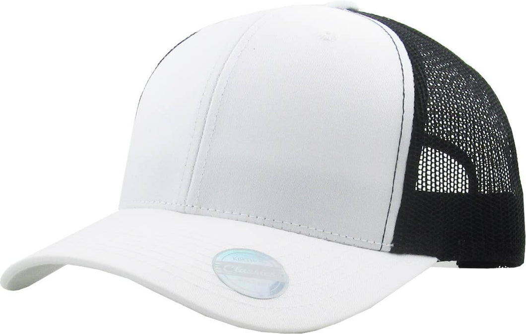 CLASSIC 6 PANEL MESH BACK: WHT-BLK